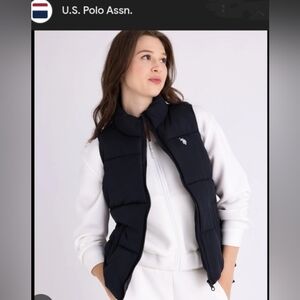 U.S. Polo Assn. Women's Black Wind Vest Fleece Lined!